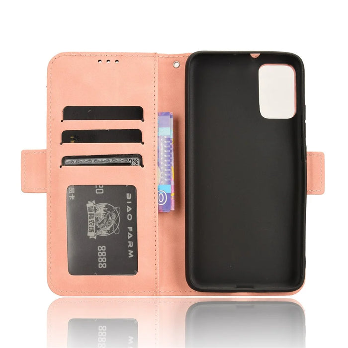 PU Leather Phone Case for TCL 502 Wallet Multiple Card Holder Flip Cover - Pink - 2