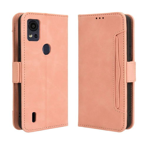 For Cricket Icon 5 / AT&T Motivate 4 Case Leather Phone Cover with Card Holder Wallet - Pink - 1