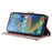 For iPhone 15 Pro Leather Case with Strap Wallet Phone Cover Rhombus Grid Pattern - Rose Gold - 5