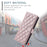 For iPhone 15 Pro Leather Case with Strap Wallet Phone Cover Rhombus Grid Pattern - Rose Gold - 7
