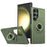 For Samsung Galaxy S24 Ultra Phone Case Magnetic Ring Holder Kickstand Back Cover - Green - 1