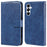 For Samsung Galaxy A55 5G Case Solid Color PU Leather Stand Phone Cover - Dark Blue - 1