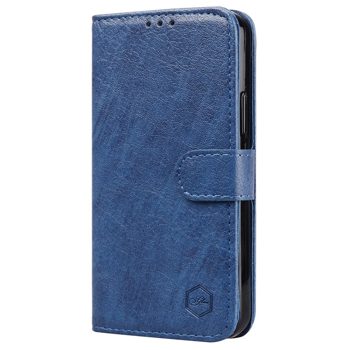 For Samsung Galaxy A55 5G Case Solid Color PU Leather Stand Phone Cover - Dark Blue - 7