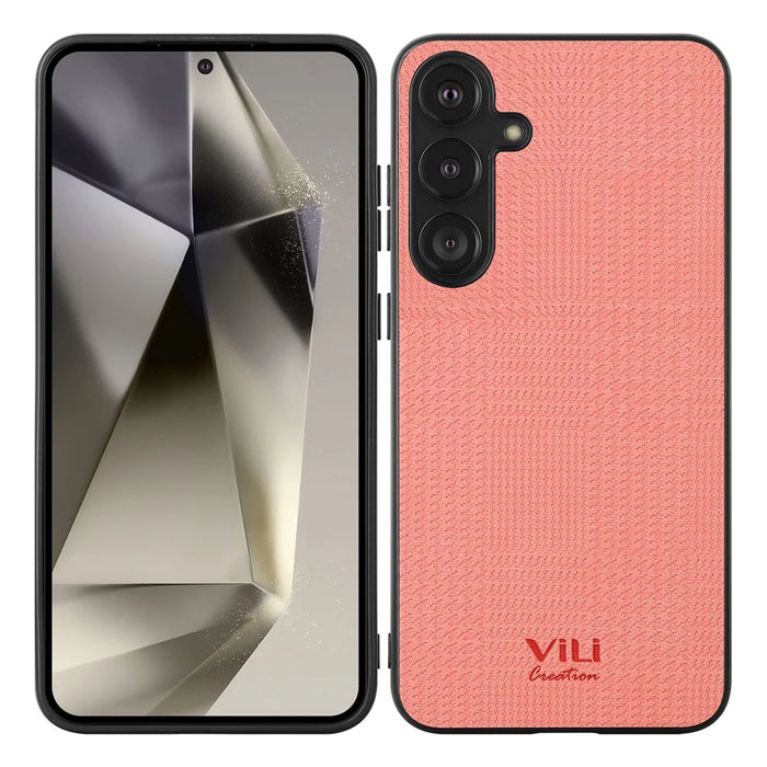 VILI TH Series for Samsung Galaxy S24+ Case Shockproof Leather Coated PC+TPU Protective Cover - Pink - 1