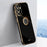 XINLI For Samsung Galaxy A55 5G Cell Phone Case Electroplating Gold Edge Kickstand Shell - Black - 7