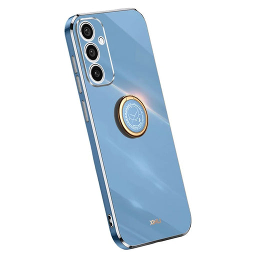 XINLI For Samsung Galaxy A15 4G / A15 5G Case Soft TPU Electroplated Kickstand Protective Cover - Blue - 1