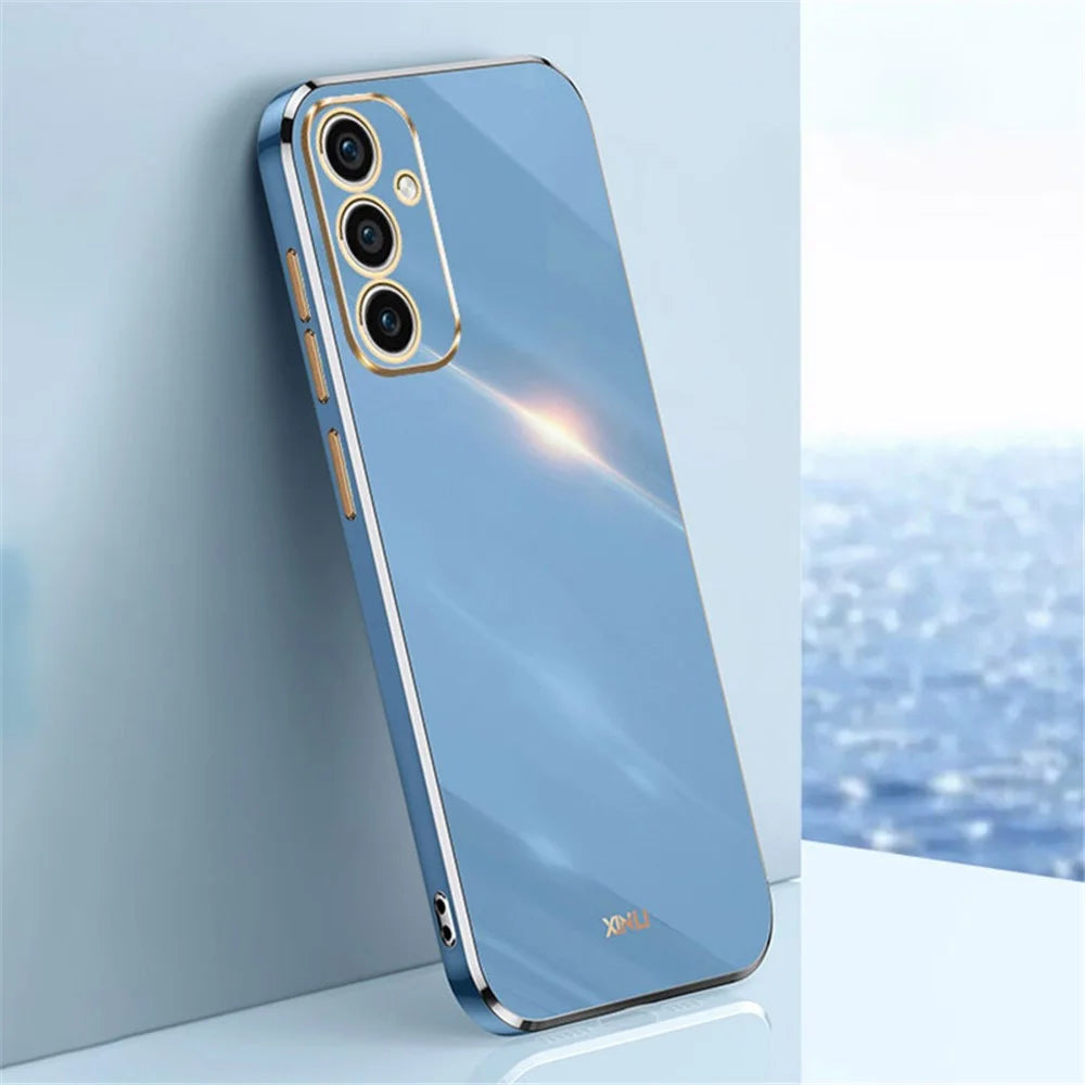XINLI For Samsung Galaxy A15 4G / A15 5G Case Soft TPU Electroplated Phone Shell - Blue - 2