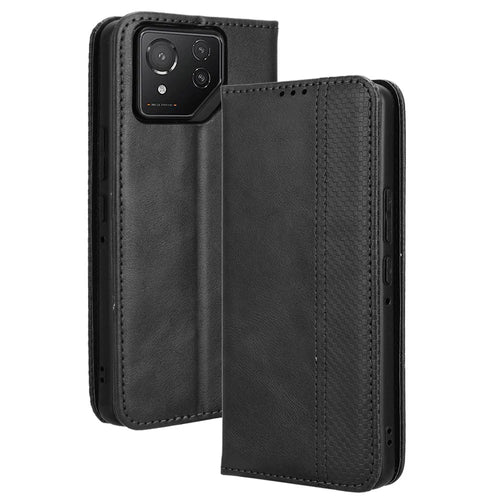 For Asus ROG Phone 8 Pro 5G / 8 5G Case Magnetic Closing Wallet Leather Phone Cover - Black - 1