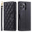 For iPhone 14 Pro Max Leather Phone Case with Wallet Rhombus Grid Pattern - Black - 1