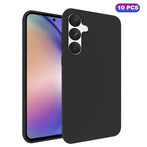 10Pcs / Pack for Samsung Galaxy A55 5G TPU Phone Case Dual-sided Matte Finish - Black - 1