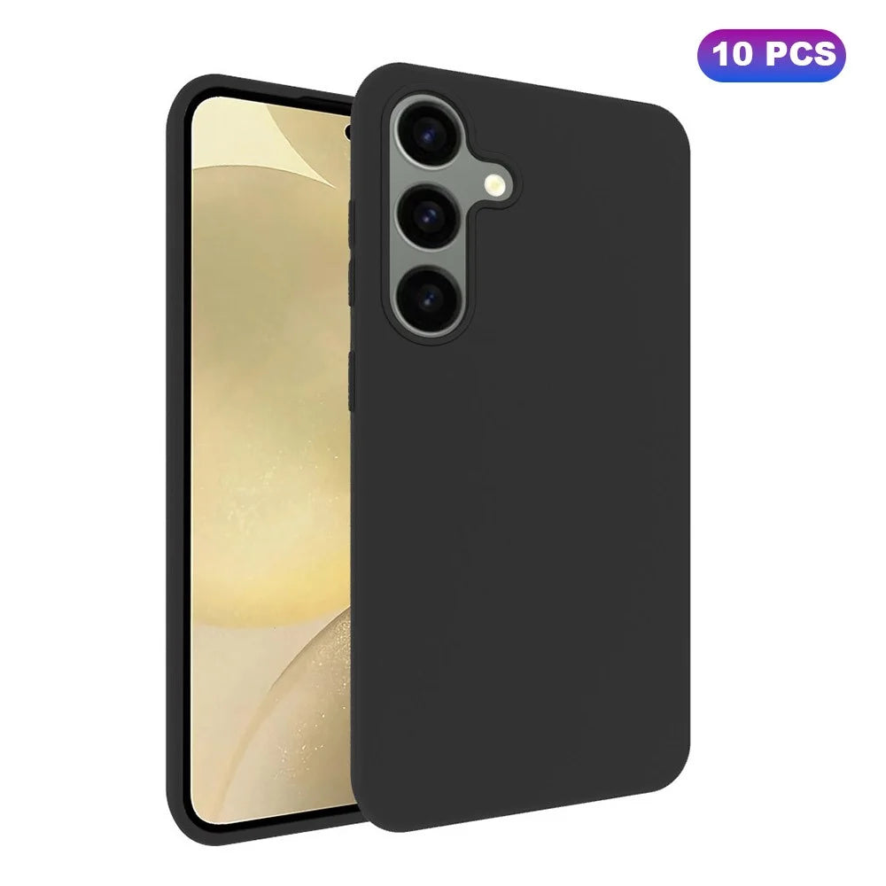 10Pcs / Pack for Samsung Galaxy S24 TPU Case Anti-fingerprint Matte Phone Cover - Black - 1