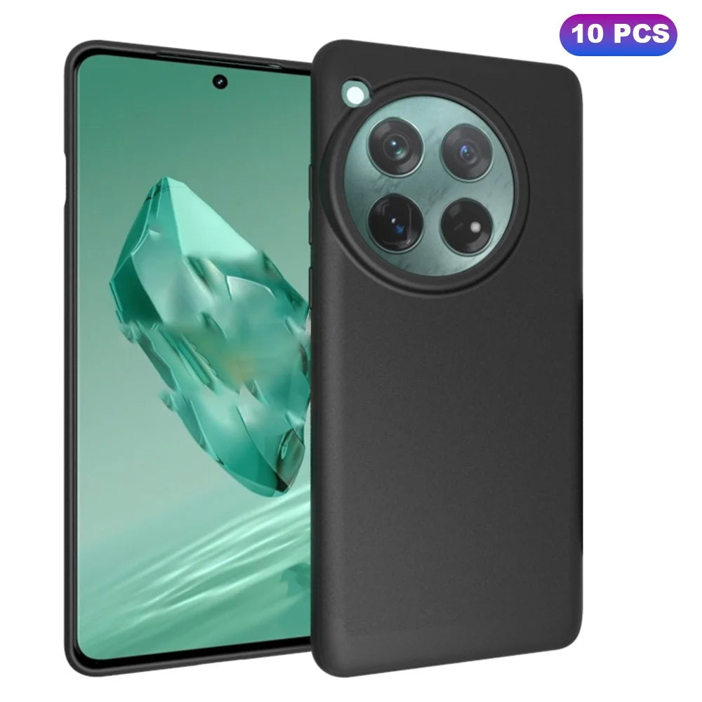 10Pcs / Pack for OnePlus 12 5G Matte TPU Case Protective Phone Cover - Black - 1