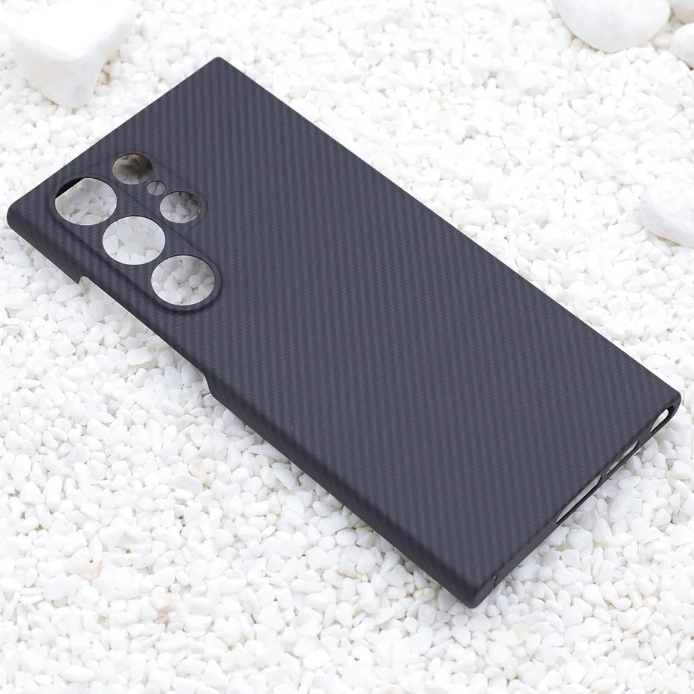 For Samsung Galaxy S24 Ultra Phone Case 600D Textured Precise Cutout Aramid Fiber Phone Cover - Black - 6