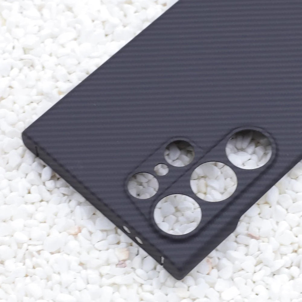 For Samsung Galaxy S24 Ultra Phone Case 600D Textured Precise Cutout Aramid Fiber Phone Cover - Black - 7