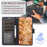 For Google Pixel 8 Pro Flip Leather Case Orchid Butterfly Pattern Wallet Phone Cover - Black - 4