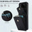 For Samsung Galaxy Z Flip4 5G Crossbody Phone Case RFID Blocking Card Holder Cover - Black - 6