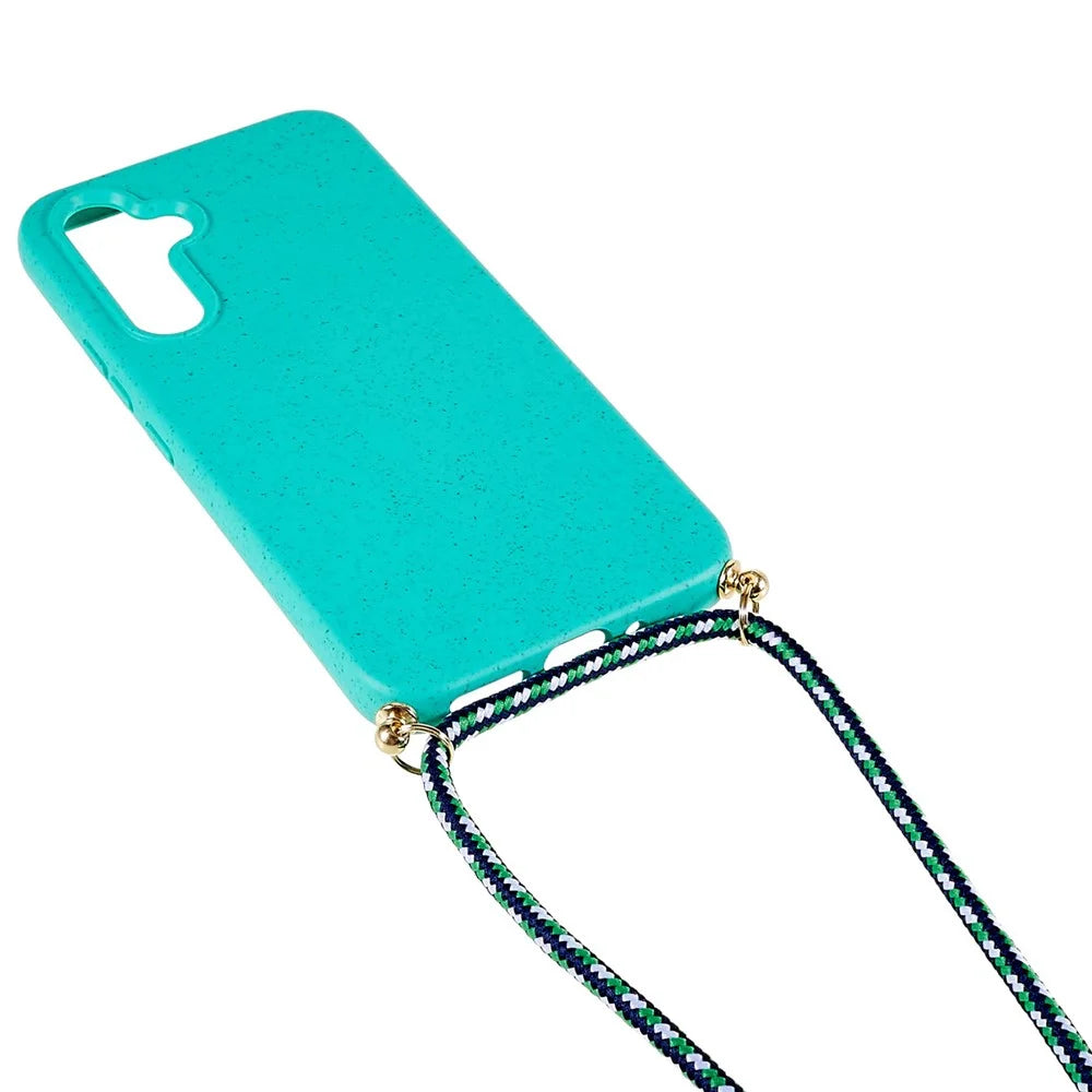 For Samsung Galaxy S24+ Eco-friendly Wheat Straw Case Soft TPU Phone Cover - Sky Blue - 3