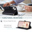 For iPhone 15 Plus Wallet Case PU Leather Cover Stitching Rhombus Grid - Black - 6