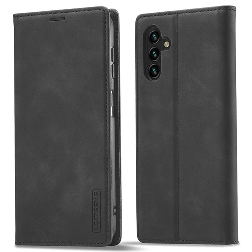 LC.IMEEKE For Samsung Galaxy A35 5G Microfiber Leather Case Phone Cover Magnetic Closing - Black - 1