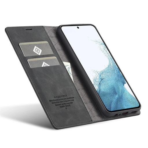 LC.IMEEKE For Samsung Galaxy A35 5G Microfiber Leather Case Phone Cover Magnetic Closing - Black - 2