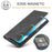 LC.IMEEKE For Samsung Galaxy A35 5G Microfiber Leather Case Phone Cover Magnetic Closing - Black - 5