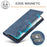 LC.IMEEKE For Samsung Galaxy A55 5G Wallet Case Microfiber Leather Phone Cover - Blue - 5