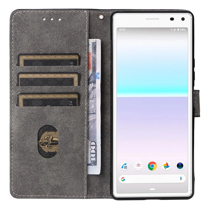 For Sony Xperia 8 Case RFID Blocking PU Leather Phone Cover with Wallet - Black - 2