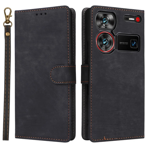 For ZTE nubia Z60 Ultra Leather Case RFID Blocking Wallet Phone Cover - Black - 1