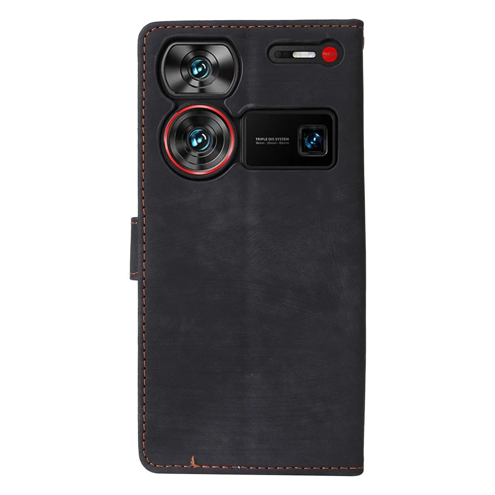 For ZTE nubia Z60 Ultra Leather Case RFID Blocking Wallet Phone Cover - Black - 7