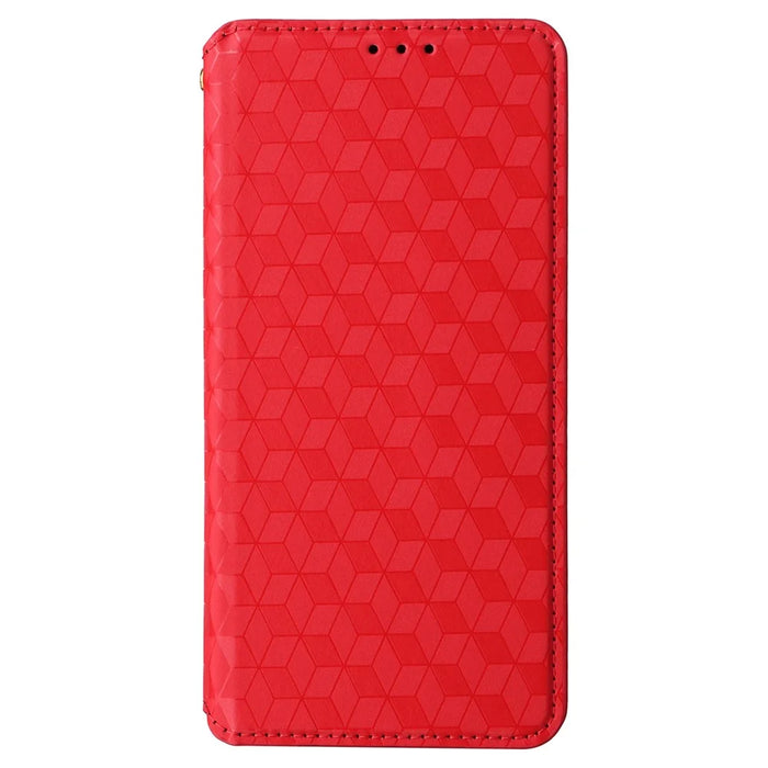 For ZTE nubia Z60 Ultra Wallet Case PU Leather Cover Rhombus Imprinted - Red - 7