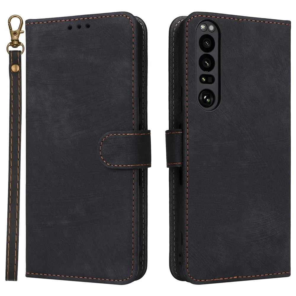 For Sony Xperia 1 III 5G Case Wallet Flip Leather Phone Cover RFID Blocking Protection - Black - 1