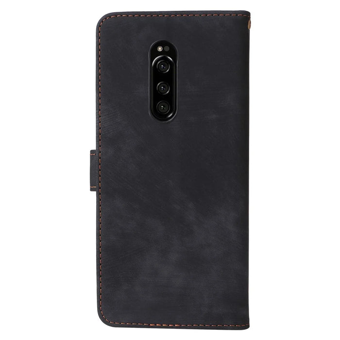 For Sony Xperia 1 RFID Blocking Leather Case with Strap Phone Wallet Cover - Black - 7