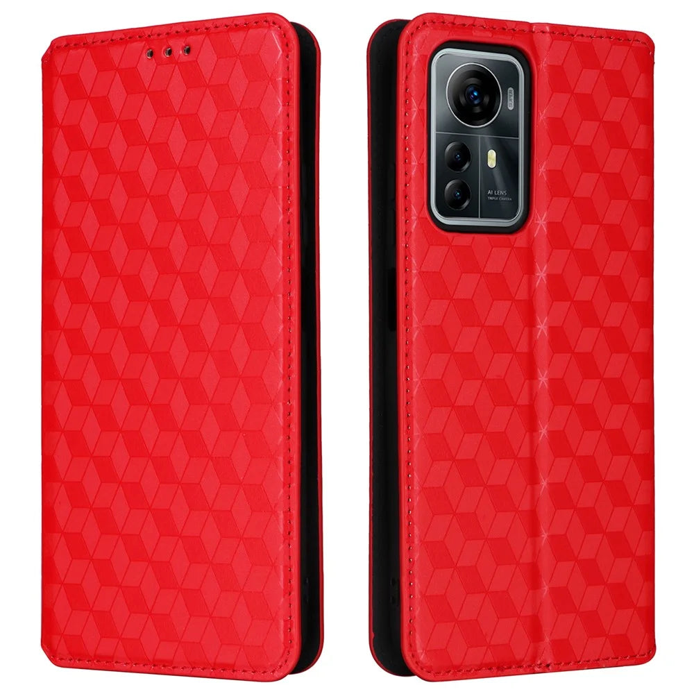 For ZTE Blade V41 Smart / Blade A72s / Optus X Max Leather Case Wallet Stand Phone Cover - Red - 1