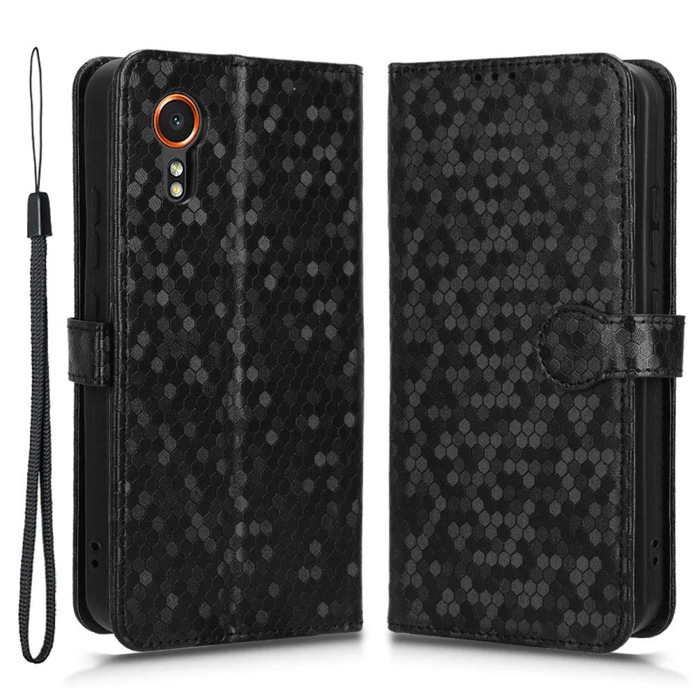 For Samsung Galaxy Xcover7 Case Wallet Leather Phone Cover Full Protection - Black - 1