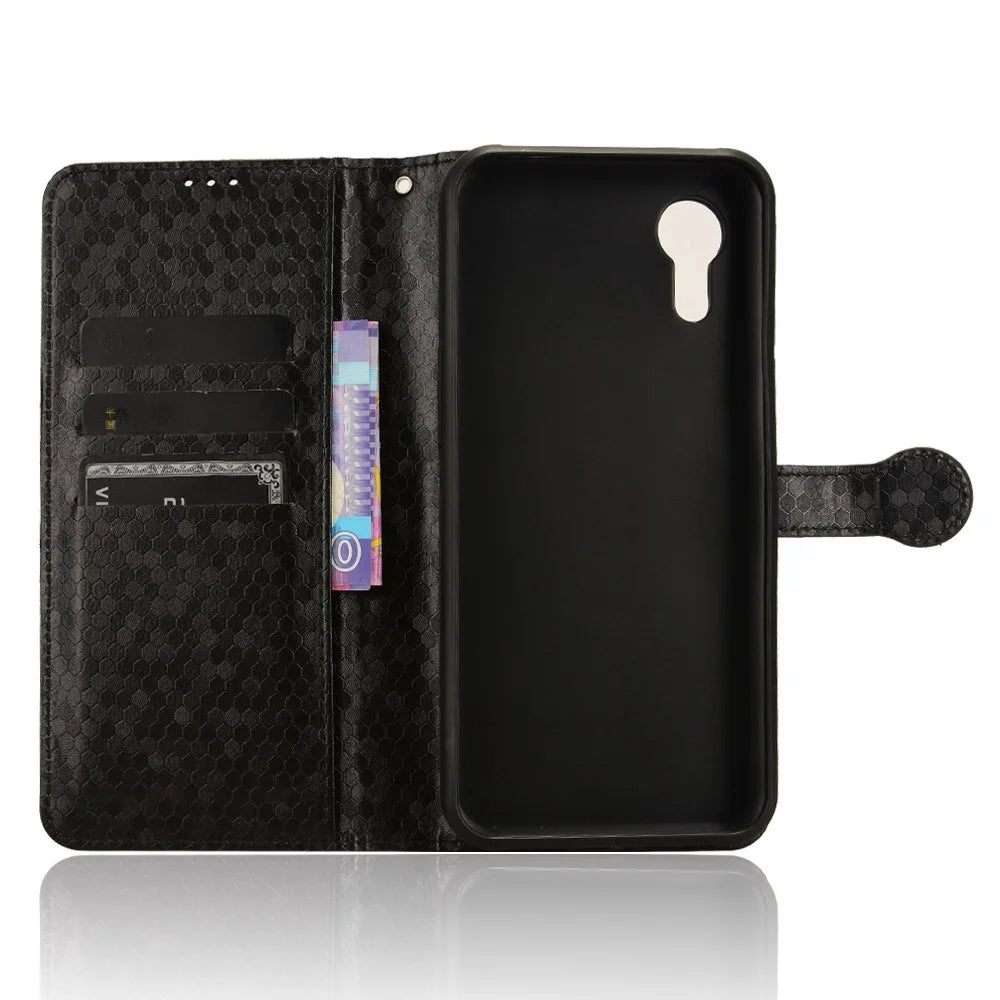 For Samsung Galaxy Xcover7 Case Wallet Leather Phone Cover Full Protection - Black - 4