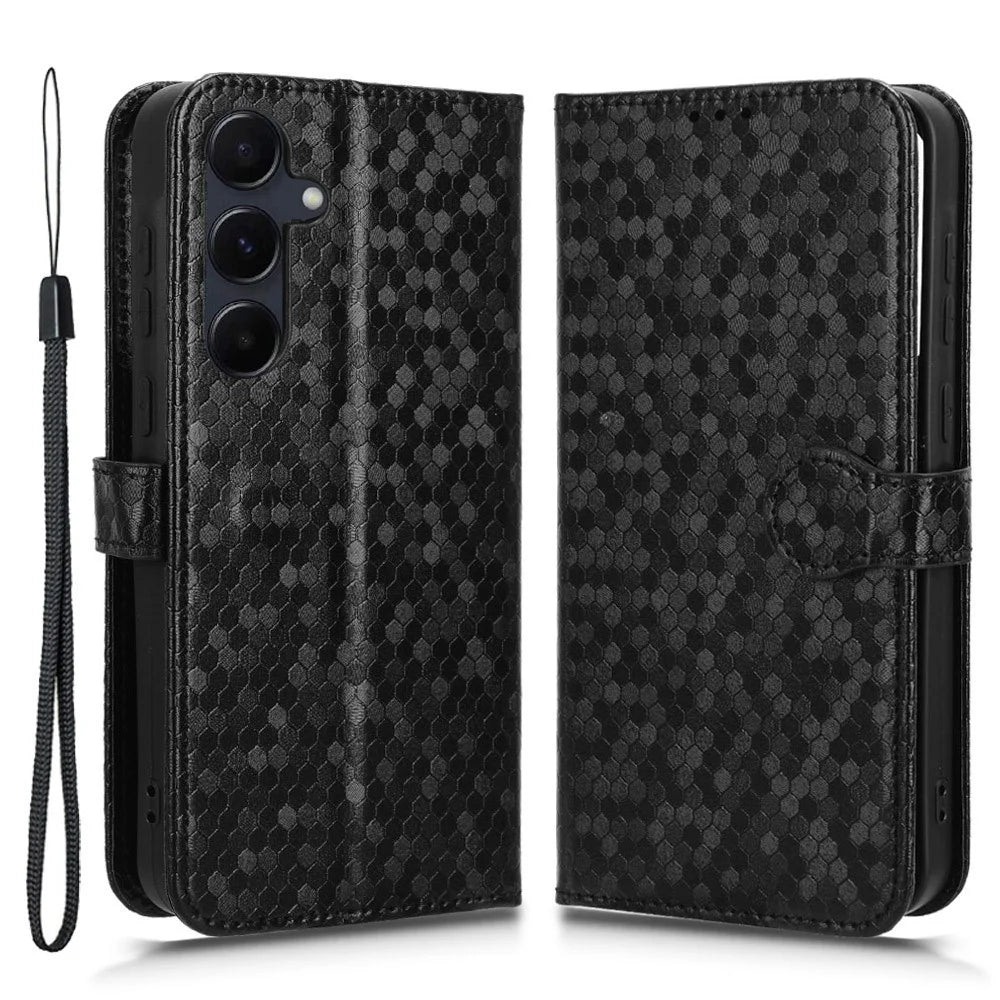 For Samsung Galaxy A35 5G Leather Case Wallet Phone Cover Magnetic Clasp - Black - 1