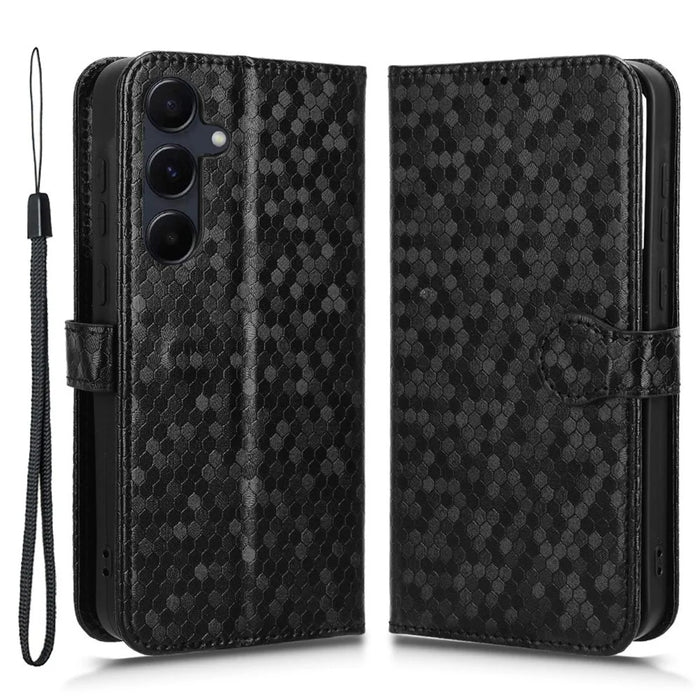 For Samsung Galaxy A35 5G Leather Case Wallet Phone Cover Magnetic Clasp - Black - 1