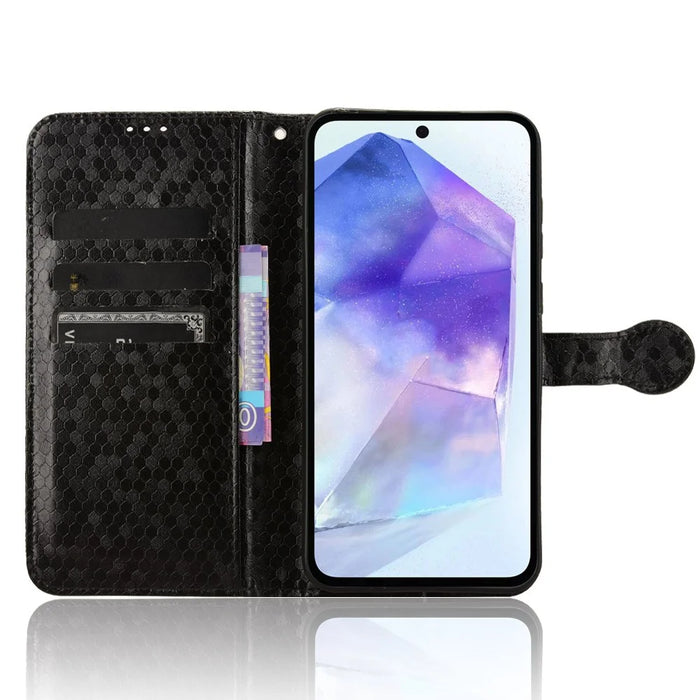 For Samsung Galaxy A35 5G Leather Case Wallet Phone Cover Magnetic Clasp - Black - 2