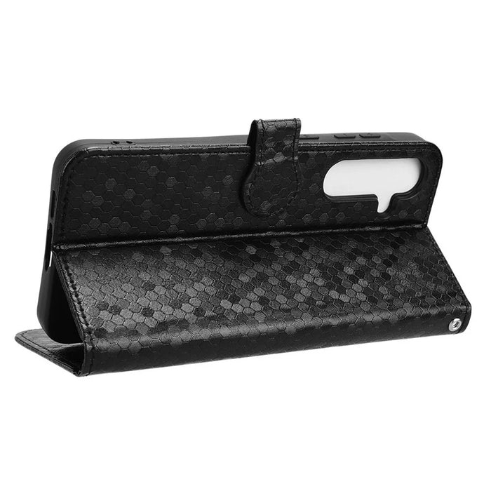 For Samsung Galaxy A35 5G Leather Case Wallet Phone Cover Magnetic Clasp - Black - 3