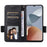 For ZTE Blade A34 Phone Case Leather Litchi Texture Cover with Magnetic Closure - Black - 2