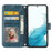 For Samsung Galaxy A55 5G Zipper Leather Case Wallet Phone Cover with 2 Straps - Blue - 2