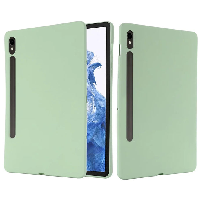 For Samsung Galaxy Tab S9 Tablet Case Liquid Silicone Anti-scratch Cover - Green - 1
