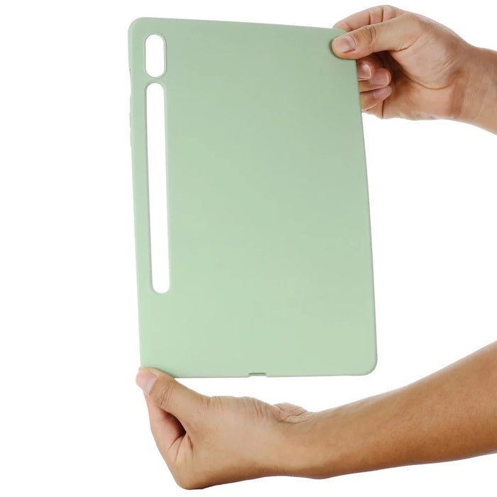For Samsung Galaxy Tab S9 Tablet Case Liquid Silicone Anti-scratch Cover - Green - 7
