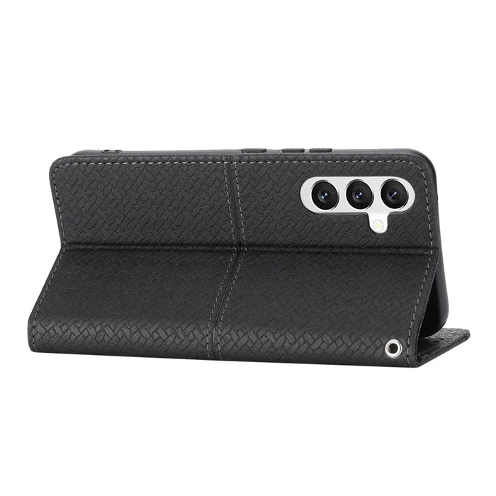 For Samsung Galaxy A35 5G Case with Strap Wallet Leather Flip Phone Cover - Black - 4