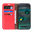 For Google Pixel 8a Phone Wallet Case Split Leather Cover Crazy Horse Texture - Red - 2