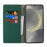 For Samsung Galaxy S24 Phone Case Genuine Cow Leather Wallet Cover Phone Stand - Green - 2