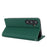 For Samsung Galaxy S24 Phone Case Genuine Cow Leather Wallet Cover Phone Stand - Green - 3