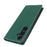 For Samsung Galaxy S24 Phone Case Genuine Cow Leather Wallet Cover Phone Stand - Green - 5