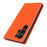 For Samsung Galaxy S24 Ultra Case with Hand Strap Genuine Cow Leather Cover - Orange - 5