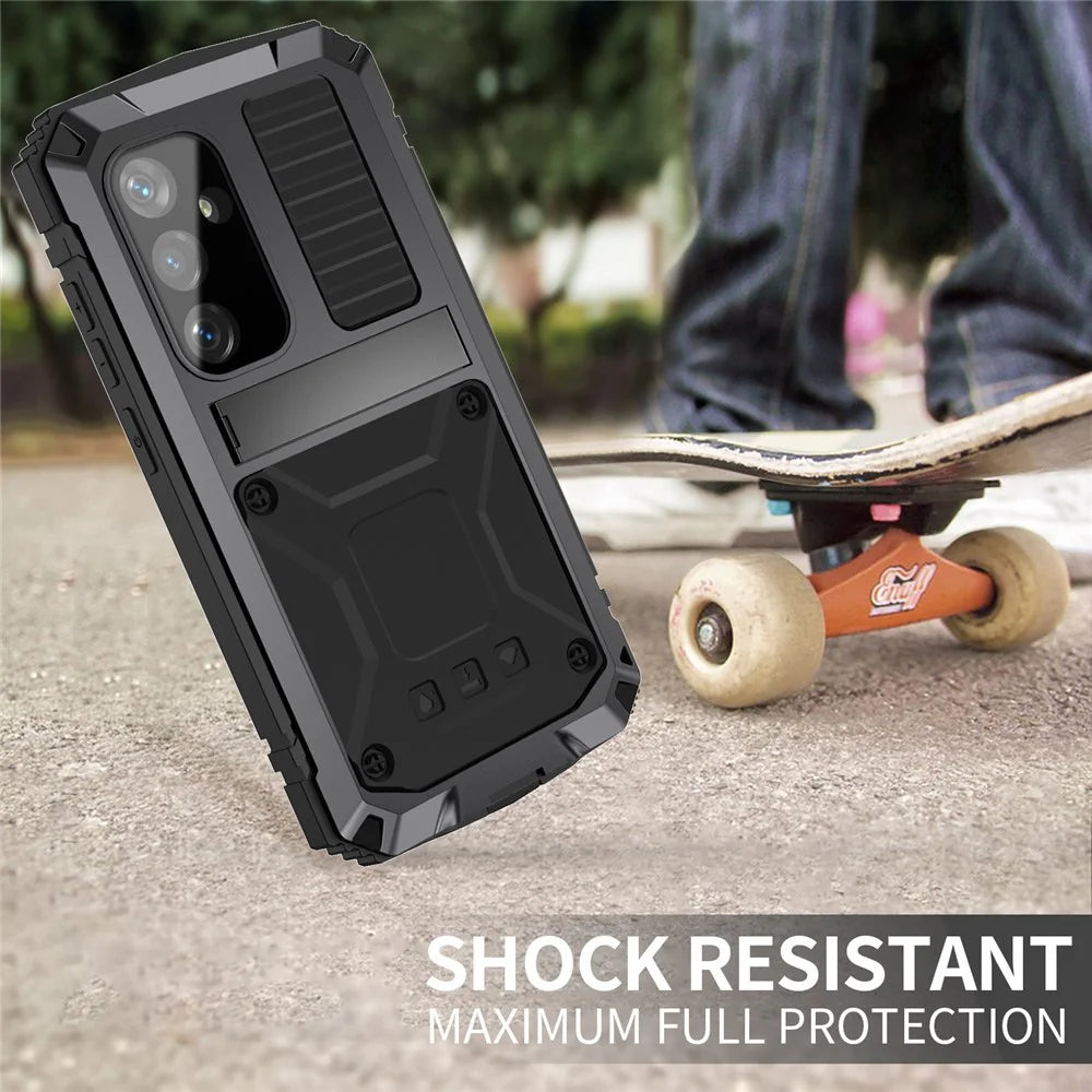 For Samsung Galaxy S24+ Case TPU + Metal Hybrid Shockproof Phone Cover with Hanging Rope - Black - 4